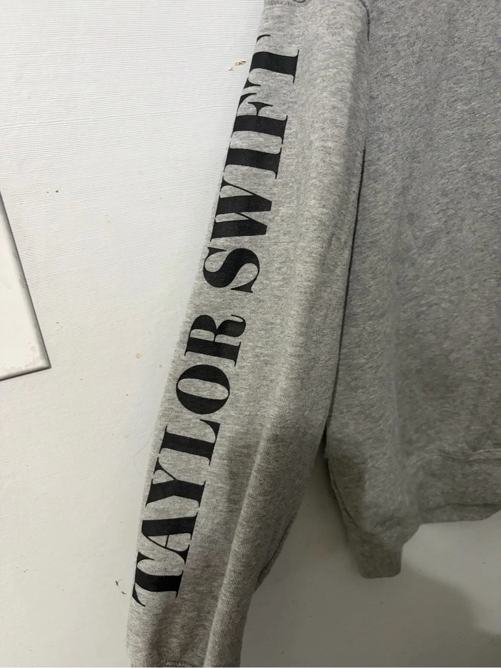 Taylor Swift Light Gray Half-Zip Pullover with Black Trim